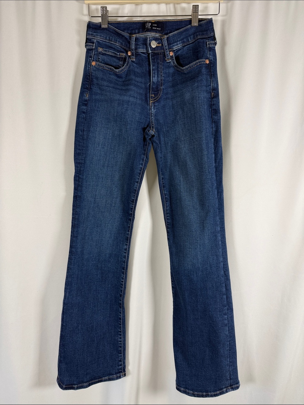 GAP Women's Dark Blue Baby Boot-Cut Jeans